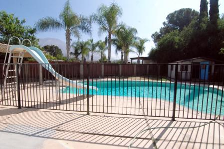 Residential Assisted Living in Highland CA - Anastasia Garden - pool fence